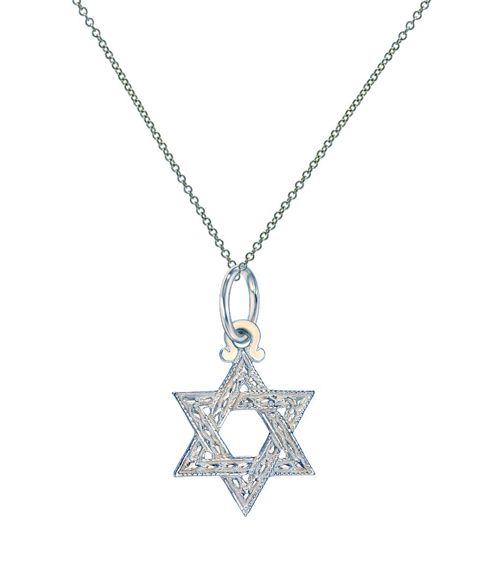 Sterling Silver Star of David Pendant Necklace, 18"