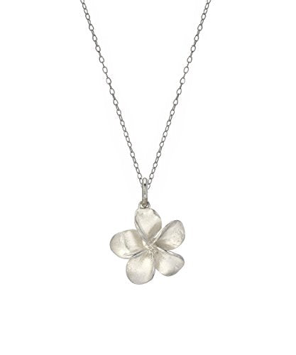 Sterling Silver Plumeria Pendant Necklace