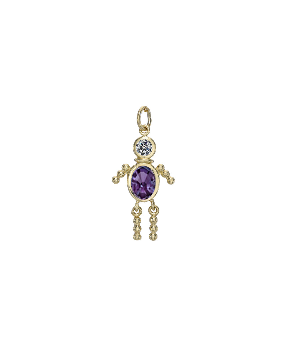 14 Karat Gold Boy Birthstone Baby Charm Only