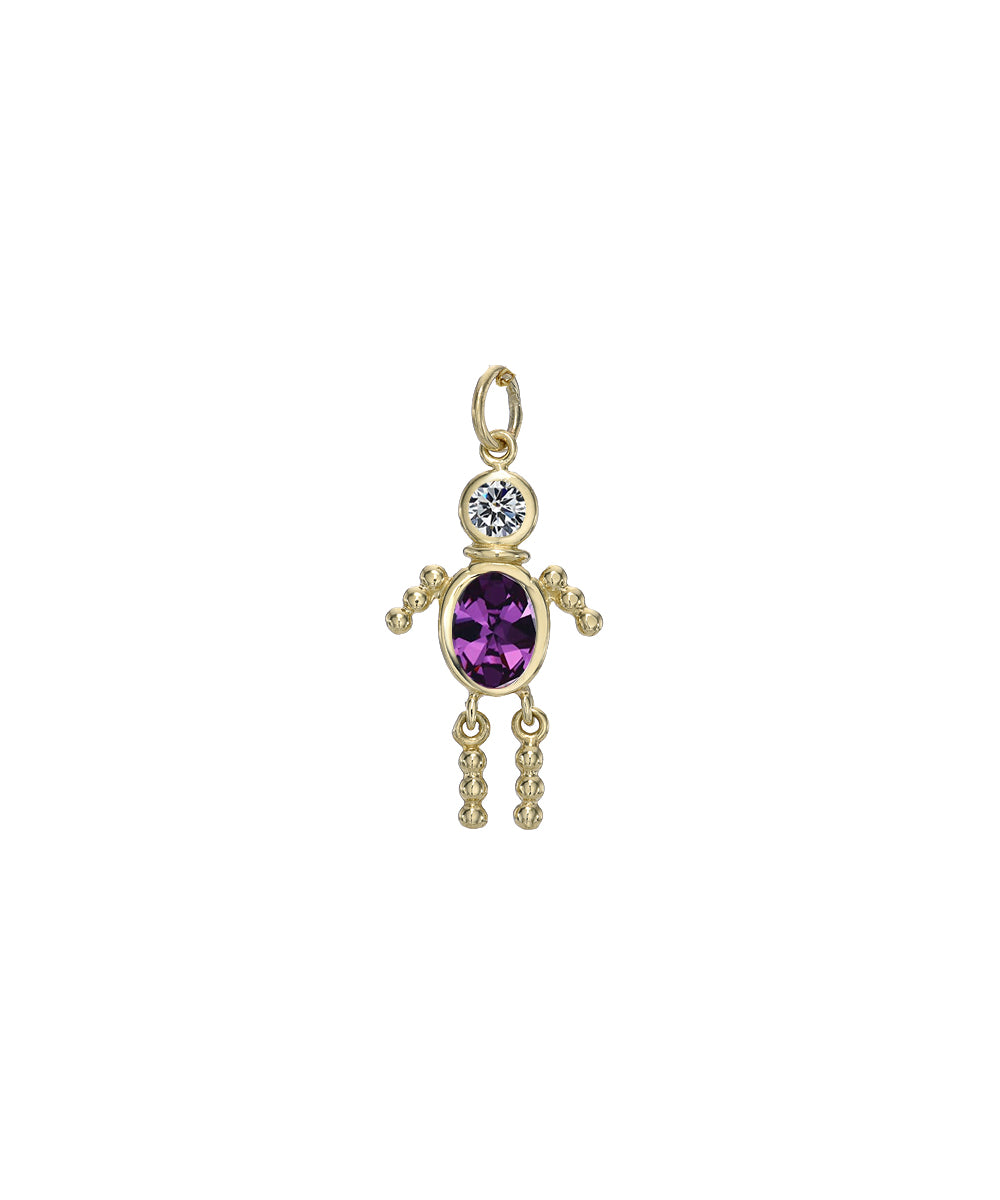 14 Karat Gold Boy Birthstone Baby Charm Only