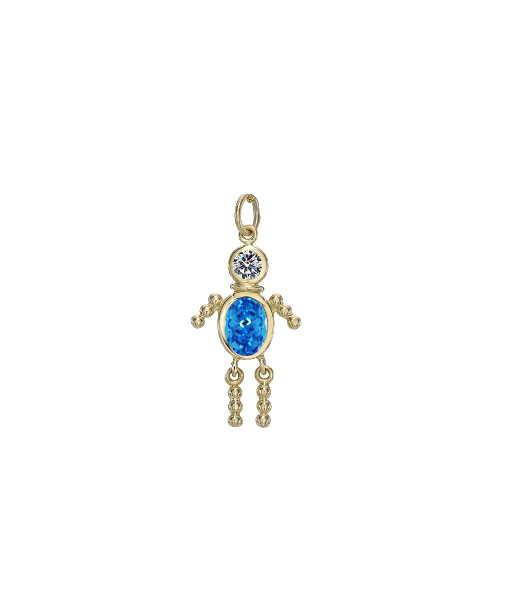 14 Karat Gold Boy Birthstone Baby Charm Only
