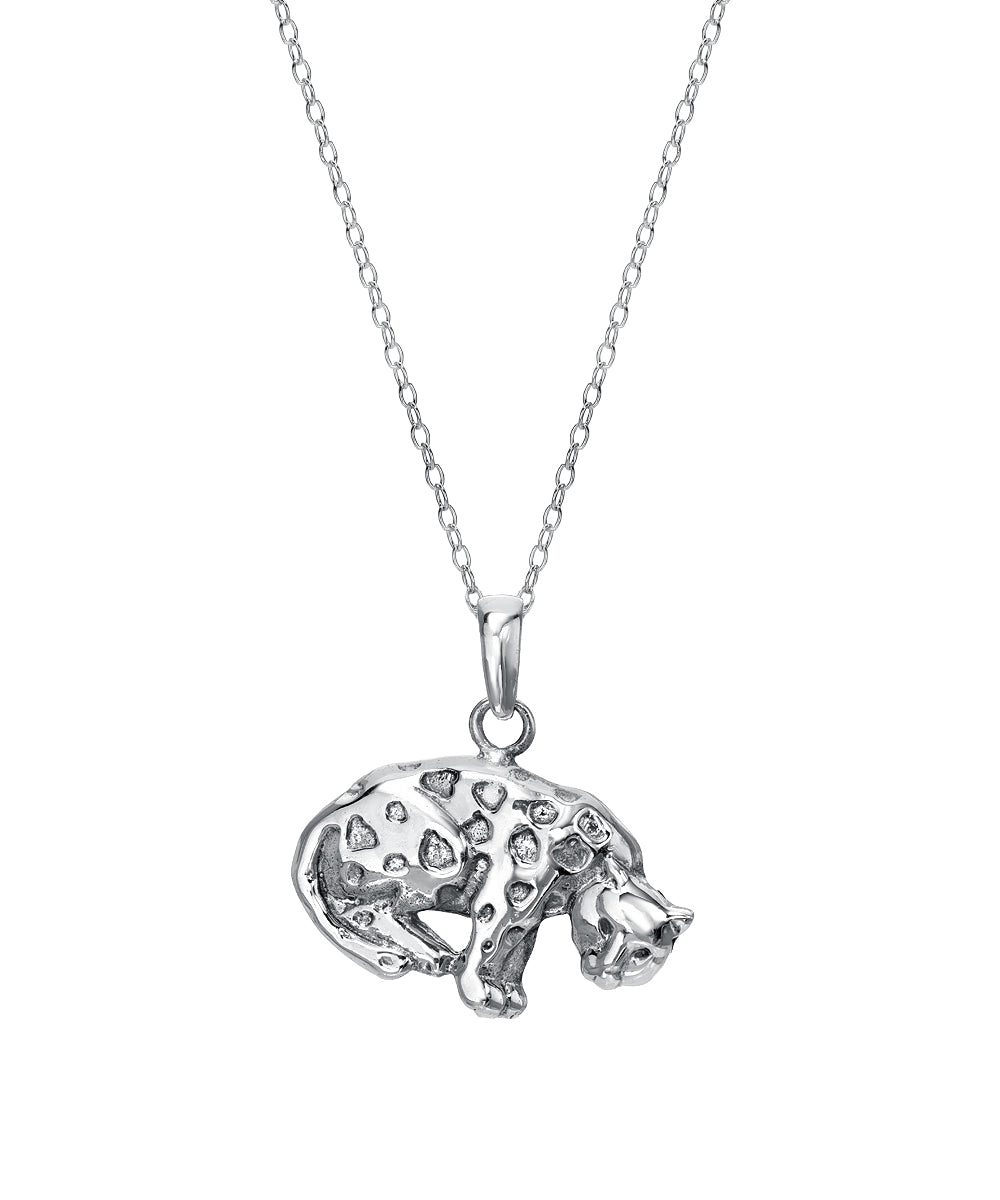 Sterling Silver Cheetah Pendant Necklace