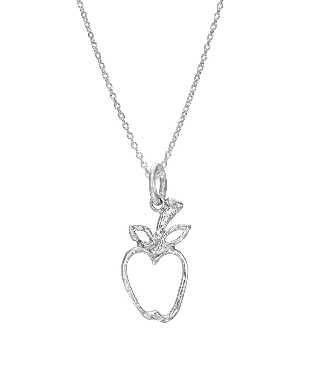 Sterling Silver Apple Pendant Necklace