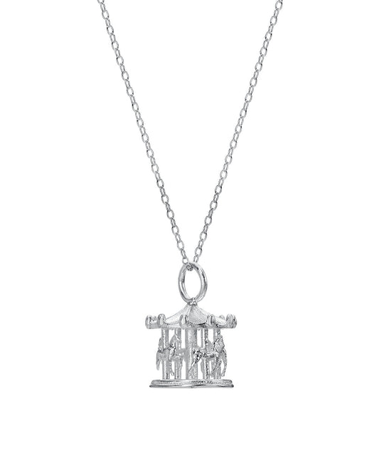 Sterling Silver Carousel Pendant Necklace