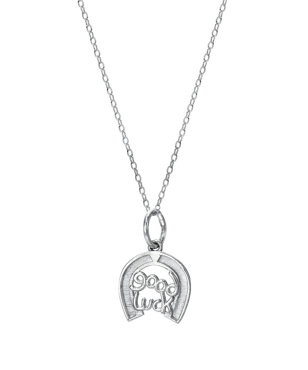 Sterling Silver Good Luck Horseshoe Pendant Necklace