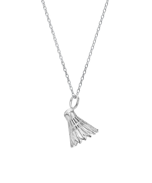 Sterling Silver Badminton Shuttlecock Pendant Necklace