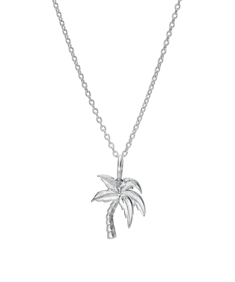 Sterling Silver Palm Tree Pendant Necklace