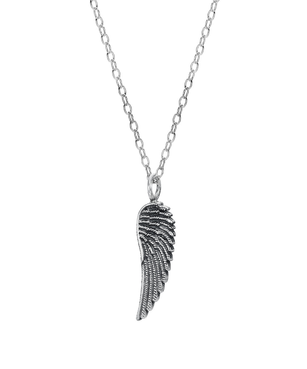 Sterling Silver Angel Wing Pendant Necklace
