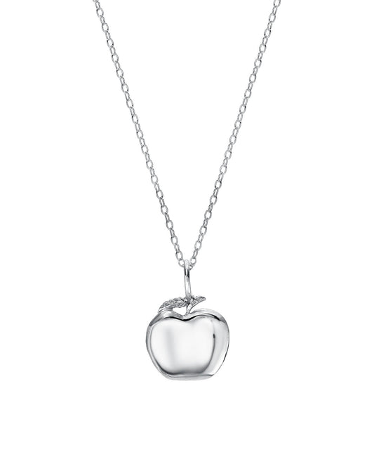 Sterling Silver Apple Pendant Necklace