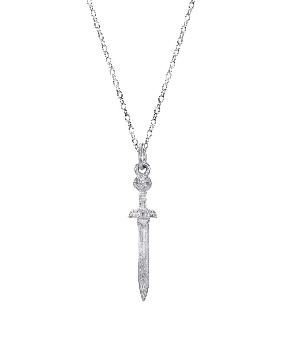 Sterling Silver Gladius Sword Pendant Necklace
