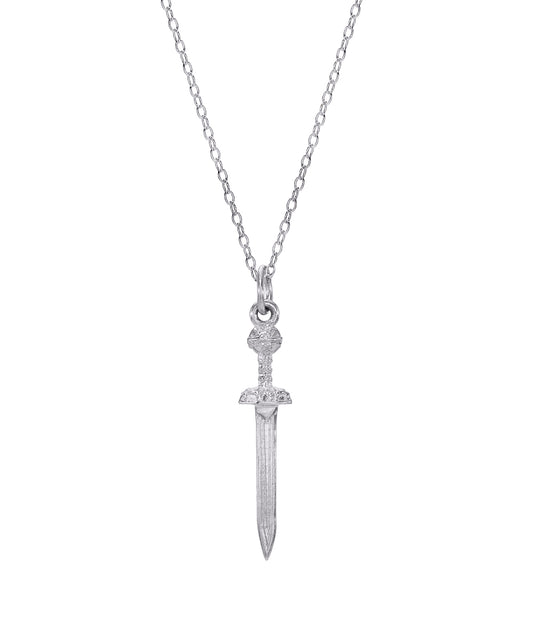 Sterling Silver Gladius Sword Pendant Necklace