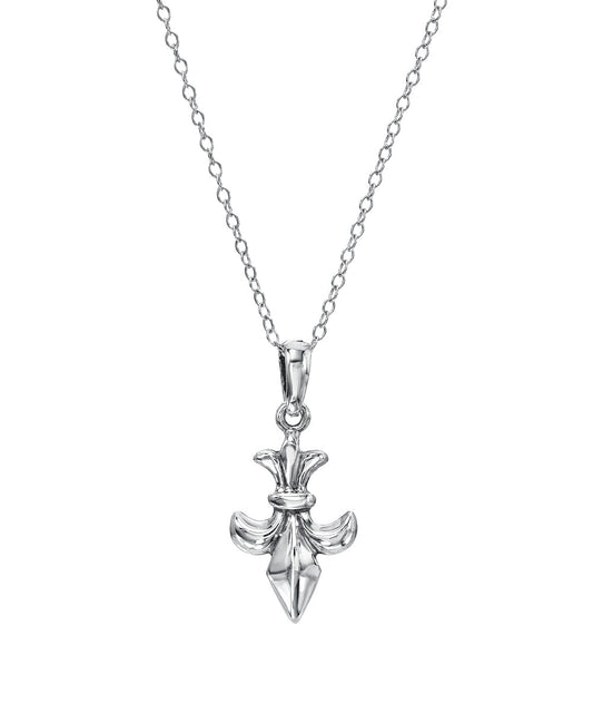 Sterling Silver Fleur De Lis Pendant Necklace