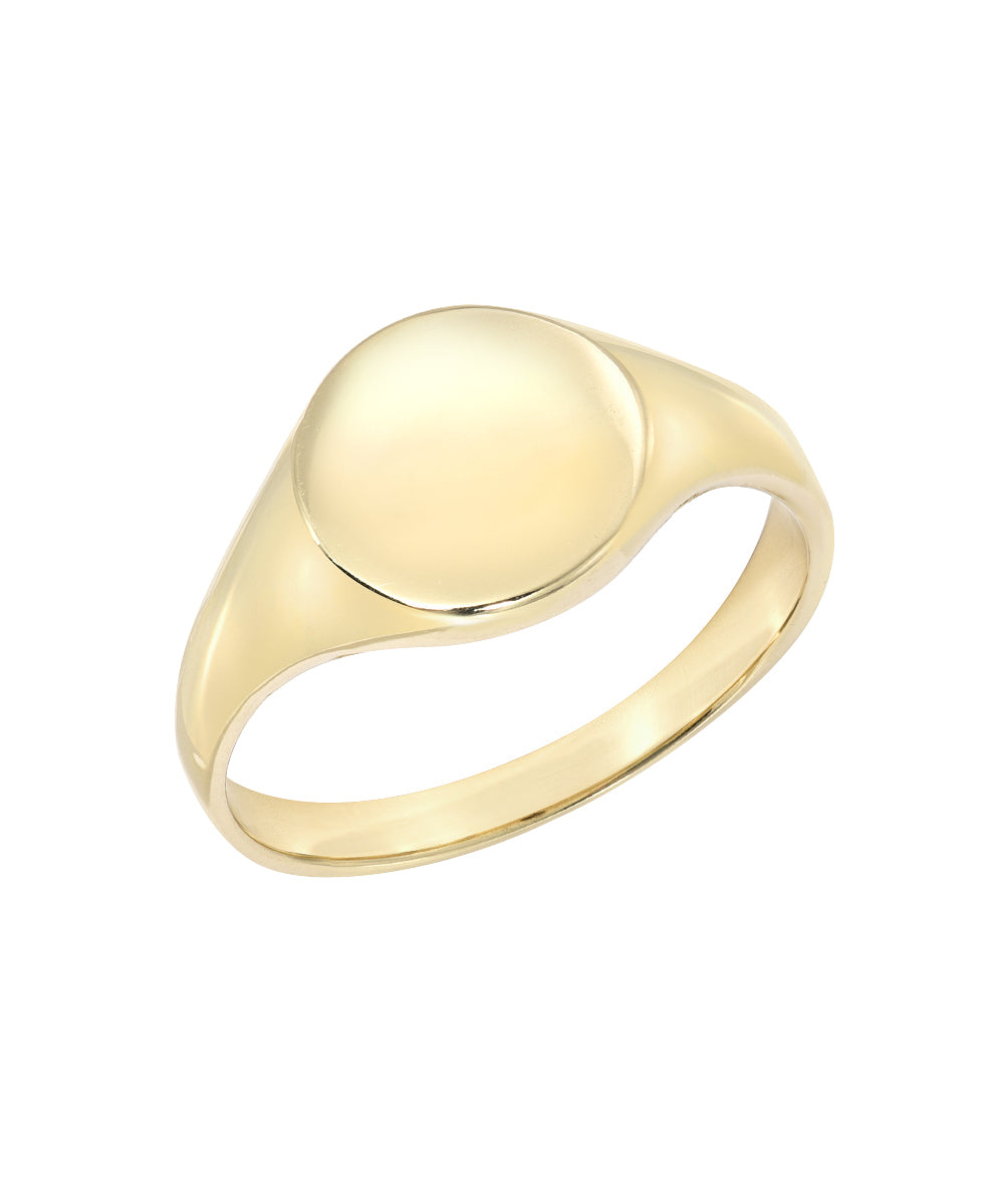 14KT Yellow Gold 10 mm Circle Signet Ring