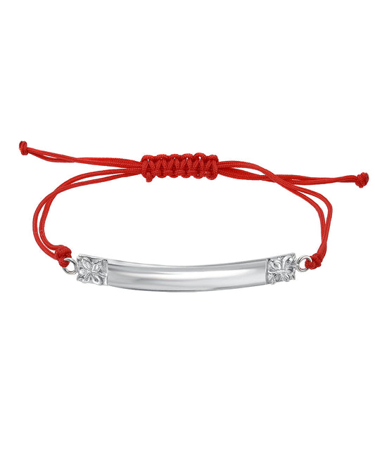 Sterling Silver Hawaiian Hoaloha Macrame Woven Hibiscus Bracelet