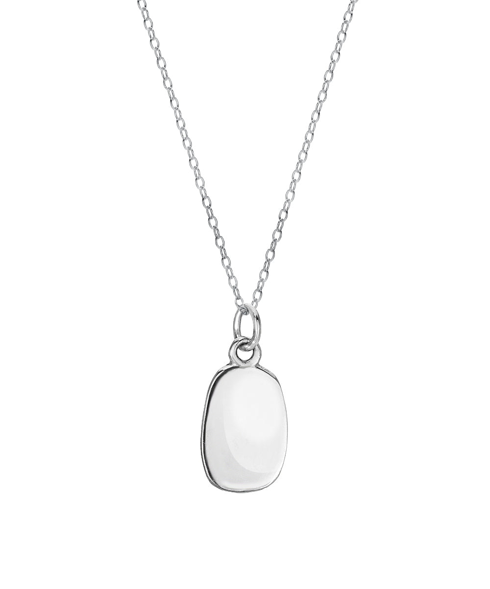Sterling Silver Oval Personalized Medallion Pendant Necklace