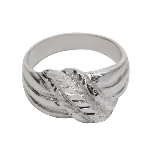 Sterling Silver Folded Wave Dome Ring