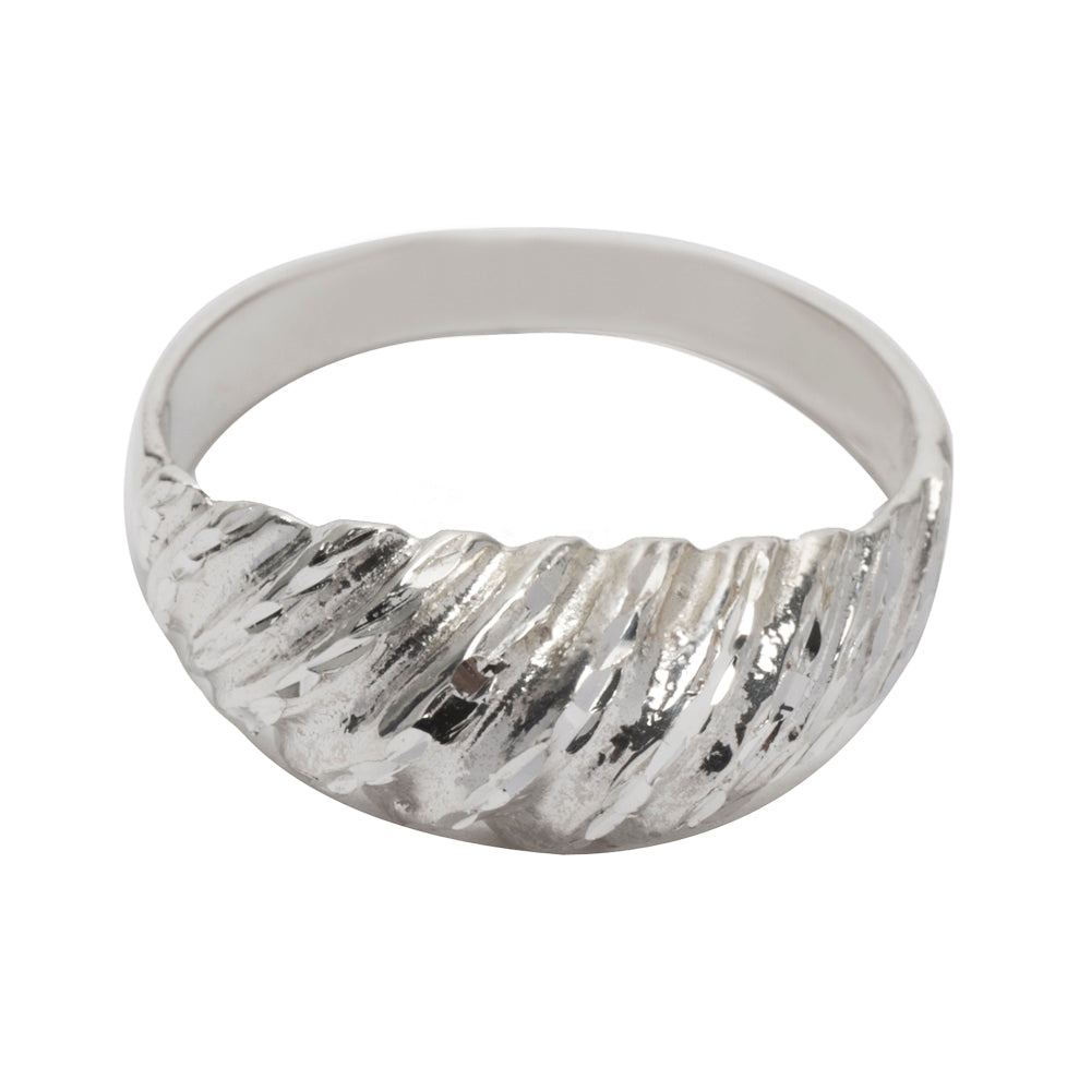 Sterling Silver Wave Dome Ring