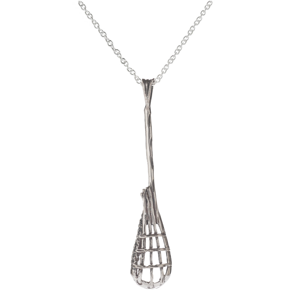 Sterling Silver Lacrosse Stick Pendant Necklace