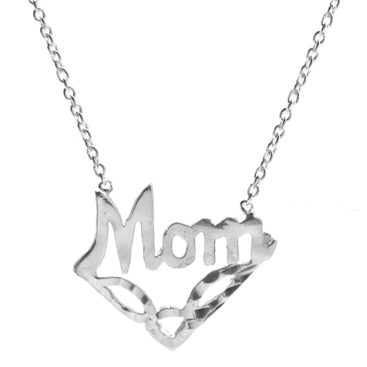 Sterling Silver Mom Necklace Pendant Necklace