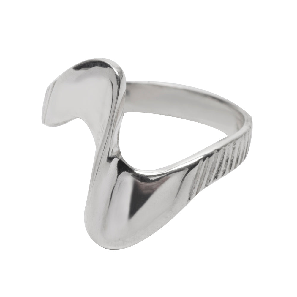 Sterling Silver Single Curve Bossa Ring