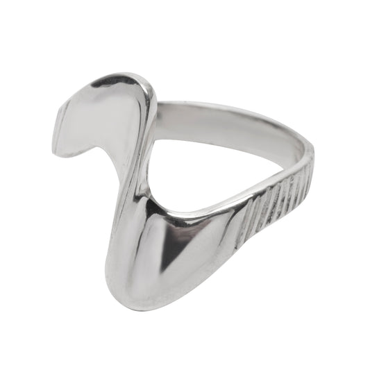Sterling Silver Single Curve Bossa Ring