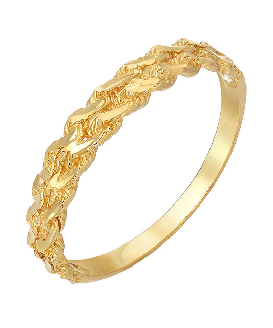 14KT Yellow Gold Rope Nugget Style Ring