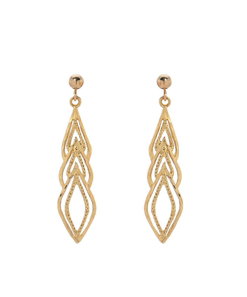 14 Karat Yellow Gold Filigree Earrings