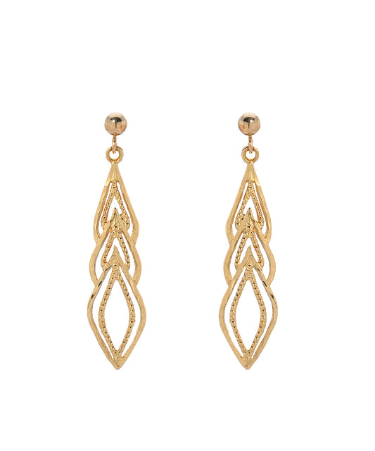 14 Karat Yellow Gold Filigree Earrings