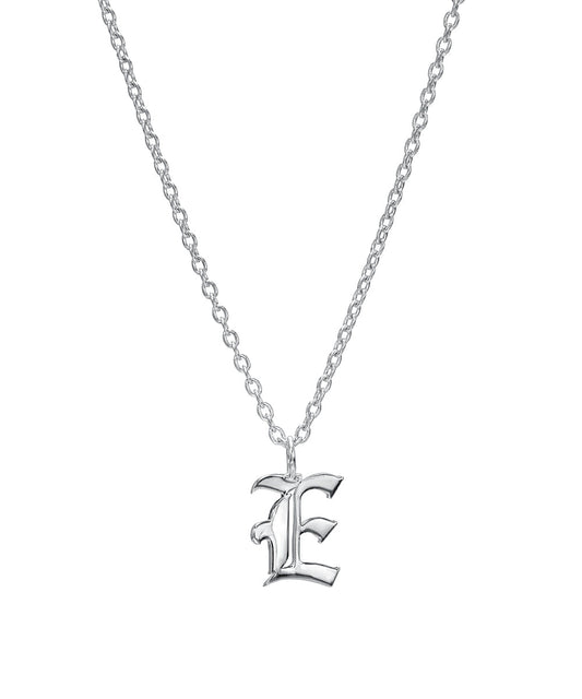Old English Initial Charm Pendant Necklace