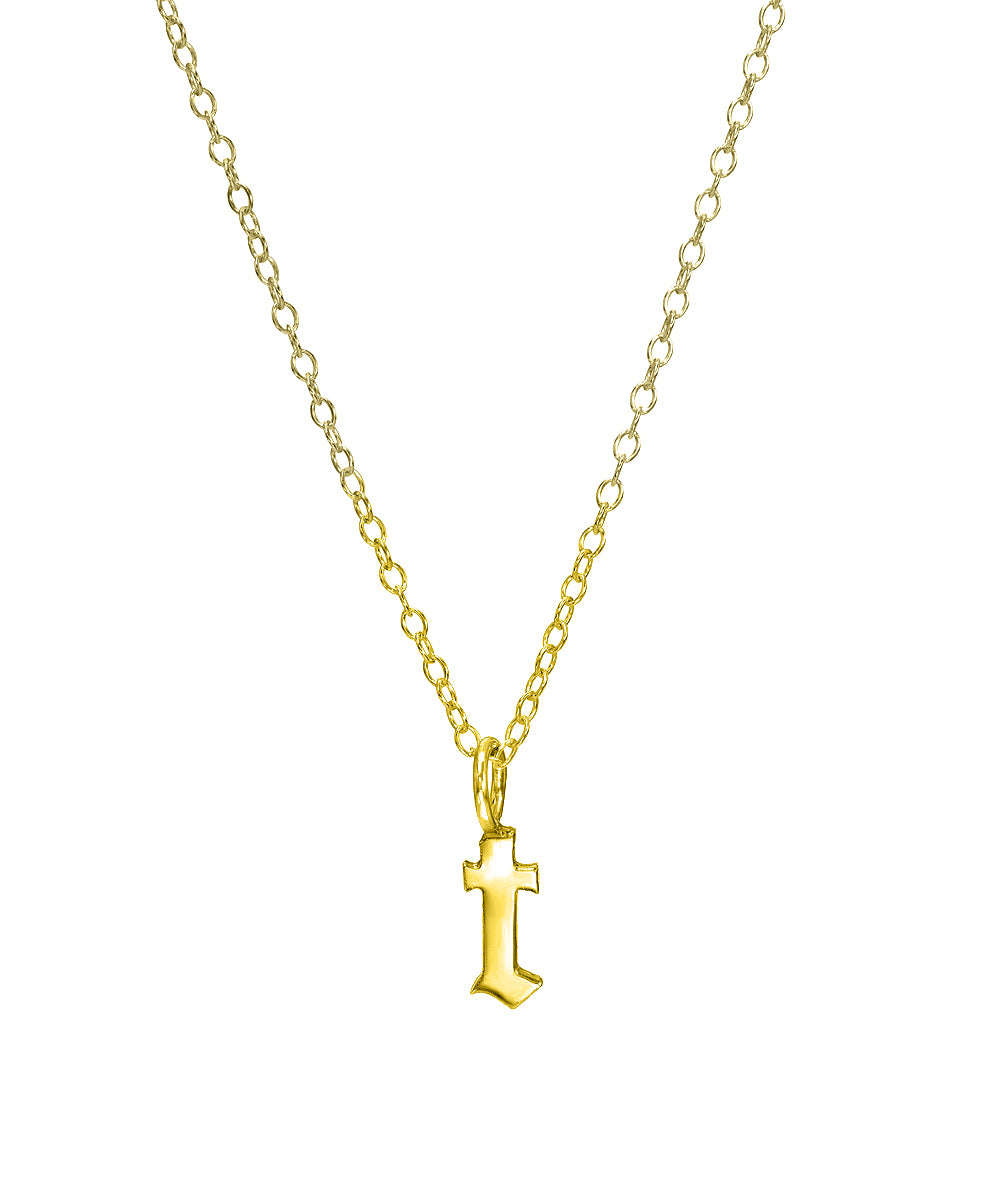 Old English Initial Charm Pendant Necklace