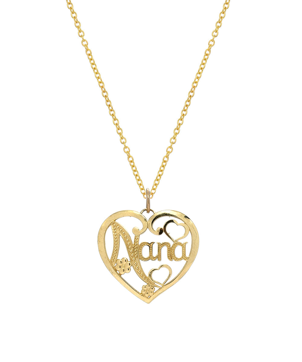 Heart Shaped Mother's Day Grandma Nana Pendant Necklace