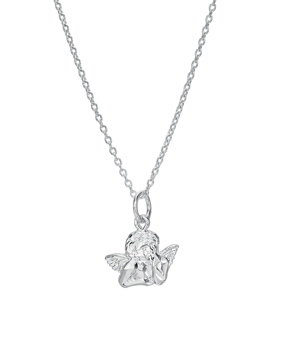 Sterling Silver Cupid Pendant Necklace