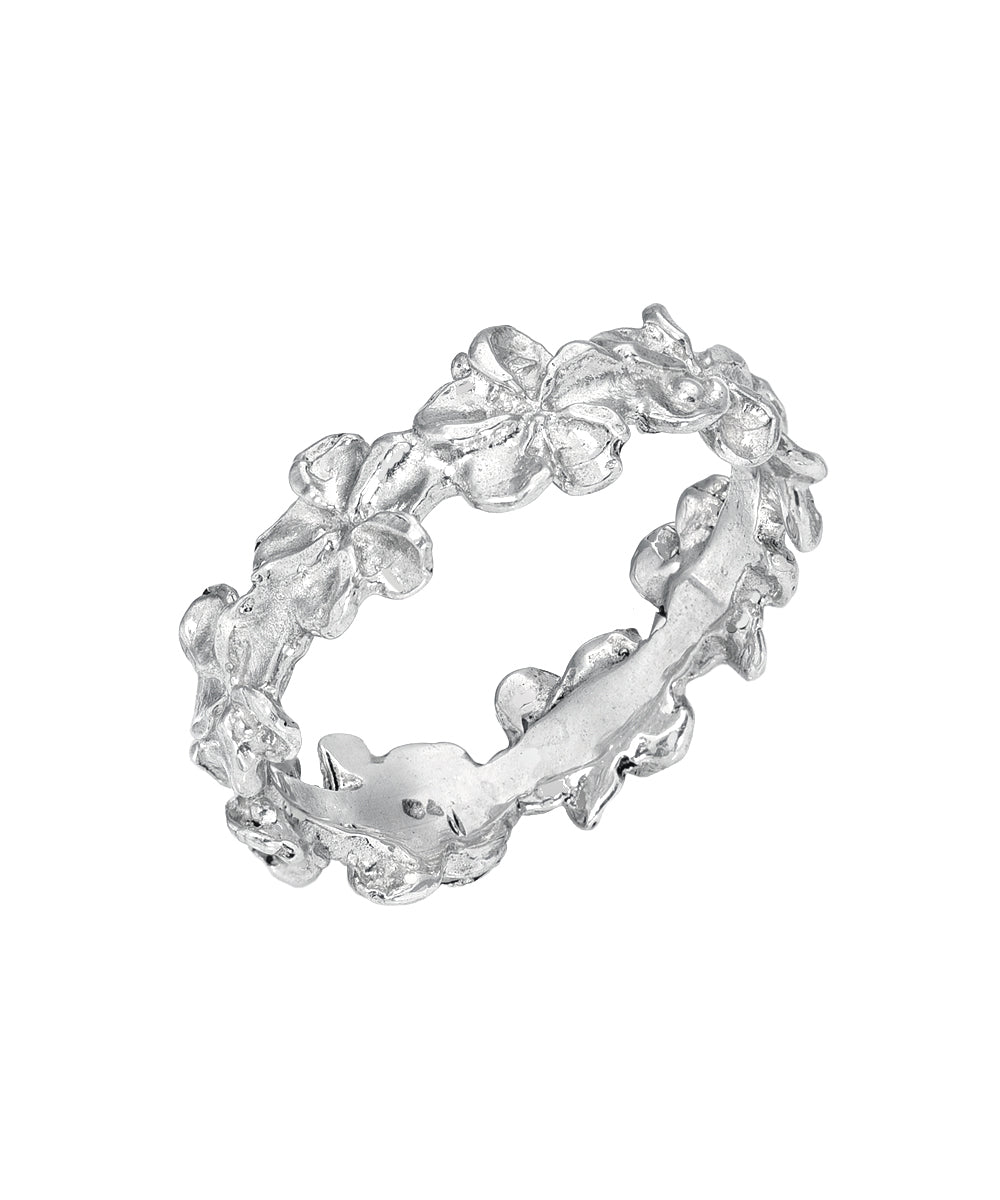 Sterling Silver Plumeria Eternity Ring