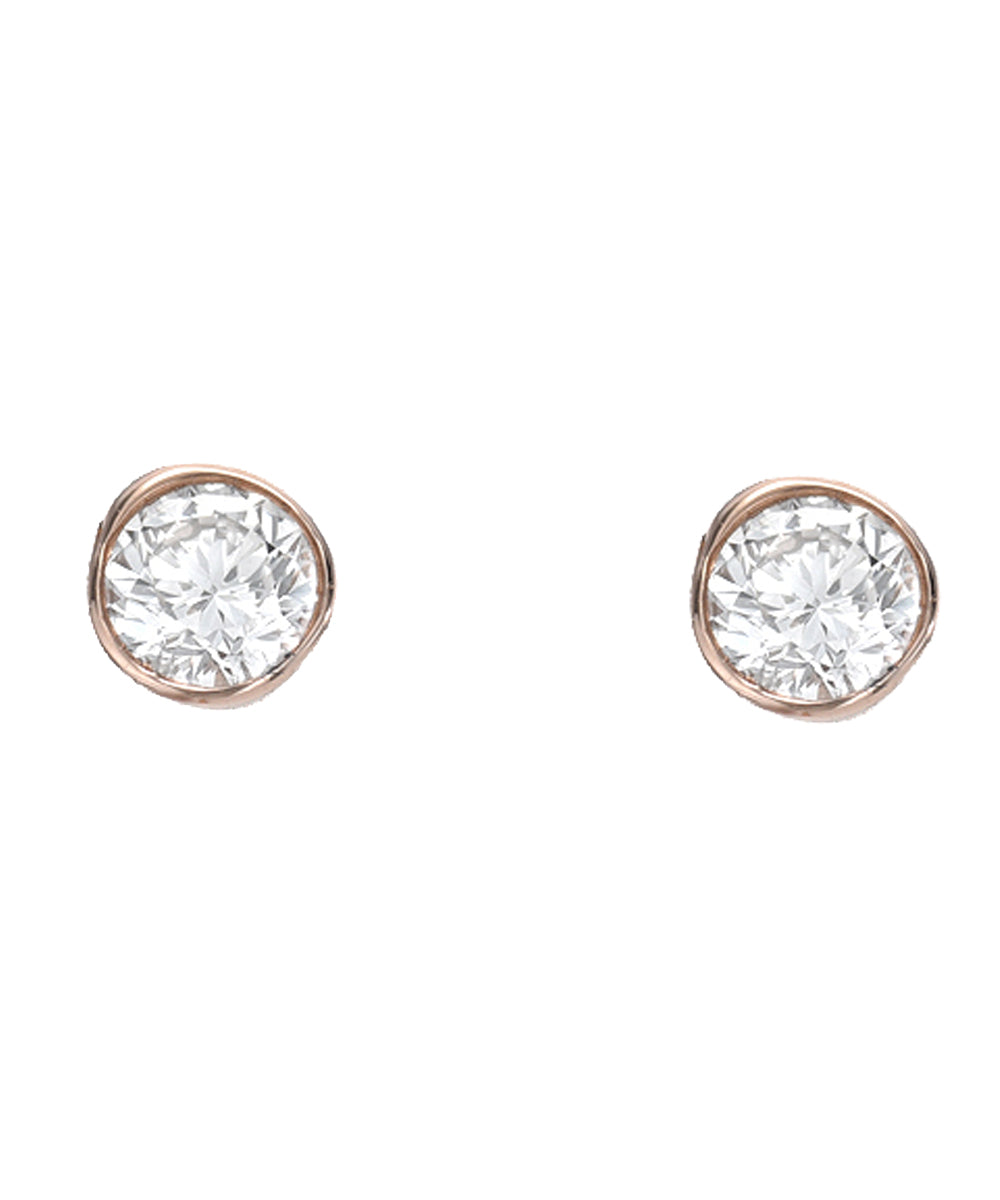 14KT Gold 3 mm Lab Grown Bezel Set Diamond Stud Earrings 0.22 CT