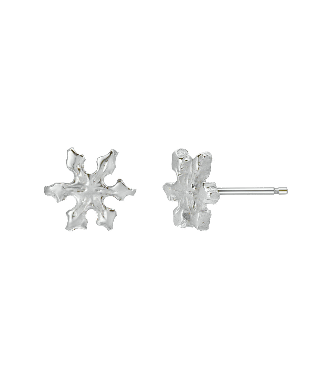 14KT Gold Snowflake Earring Studs
