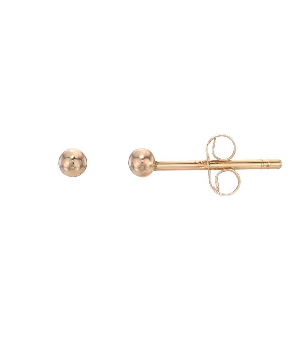 14KT 2 mm Ball Stud Earrings