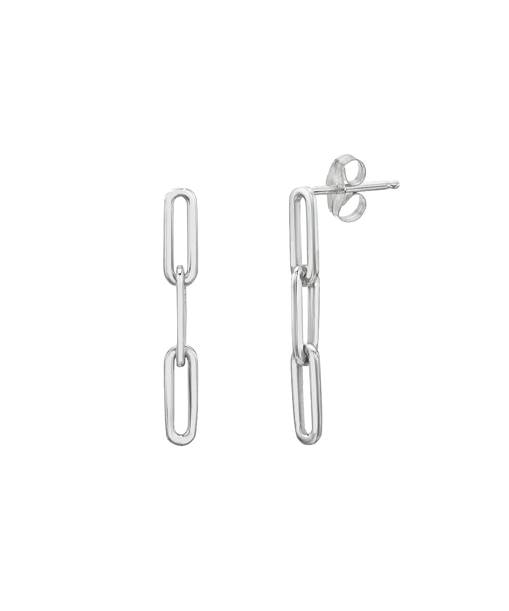 Sterling Silver Paperclip Earrings