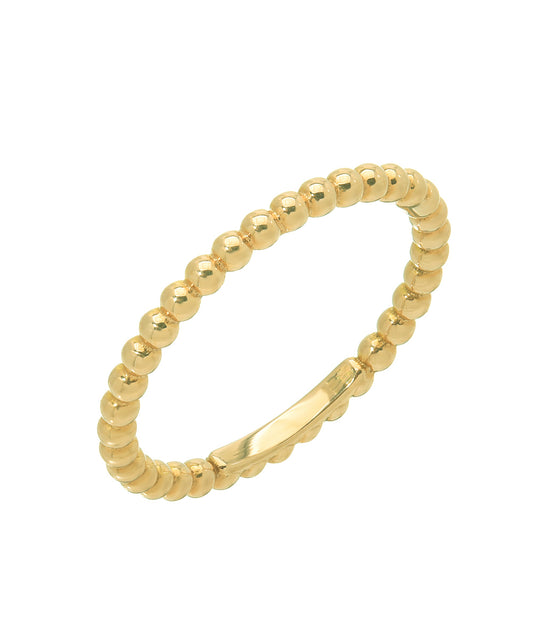 14KT Gold 2 mm Beaded Stacking Band
