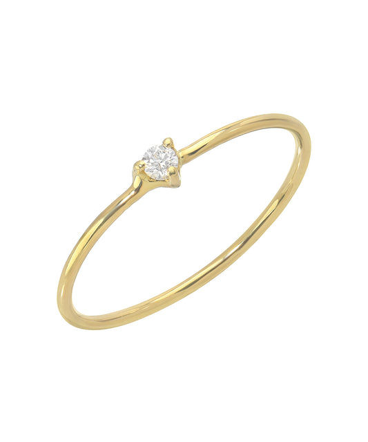 14KT Gold Three Prong Diamond Ring 0.03 CT.