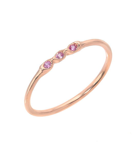14KT Rose Gold Pink Sapphire Hayden Ring 0.01 CT.
