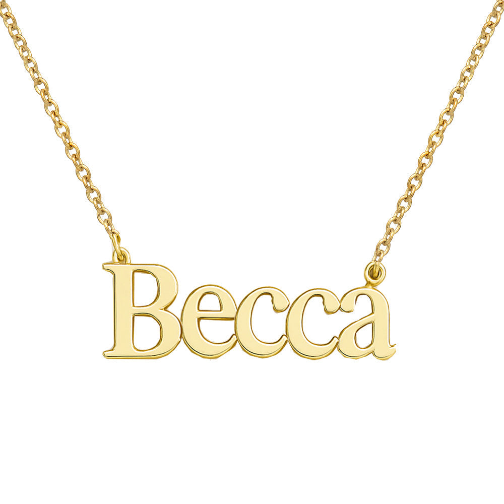 Custom Name Necklace Personalized Nameplate Pendant in Gold or Silver