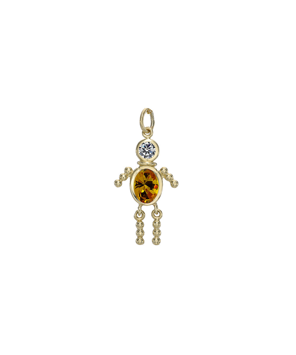 14 Karat Gold Boy Birthstone Baby Charm Only