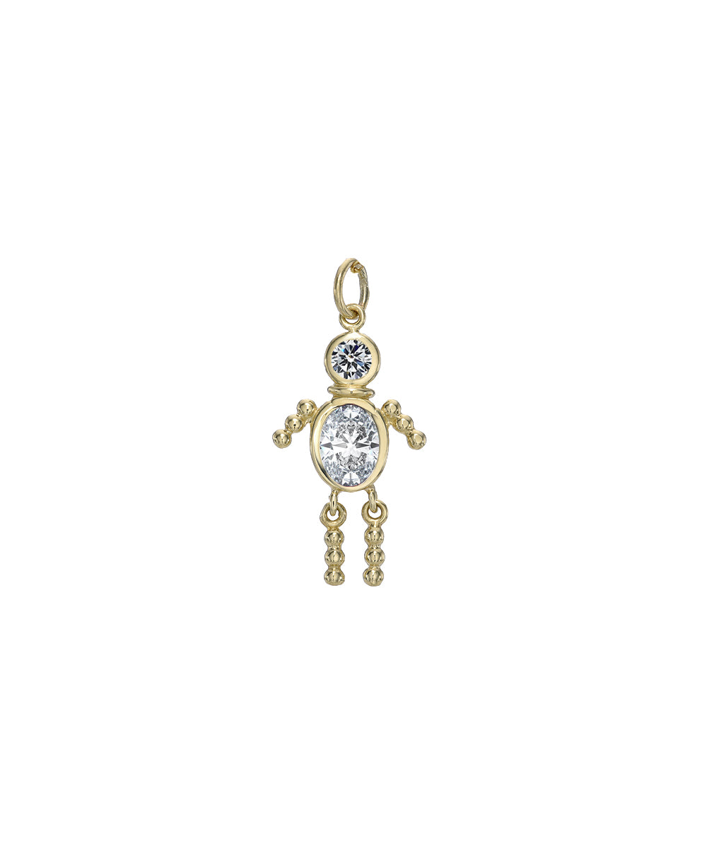 14 Karat Gold Boy Birthstone Baby Charm Only