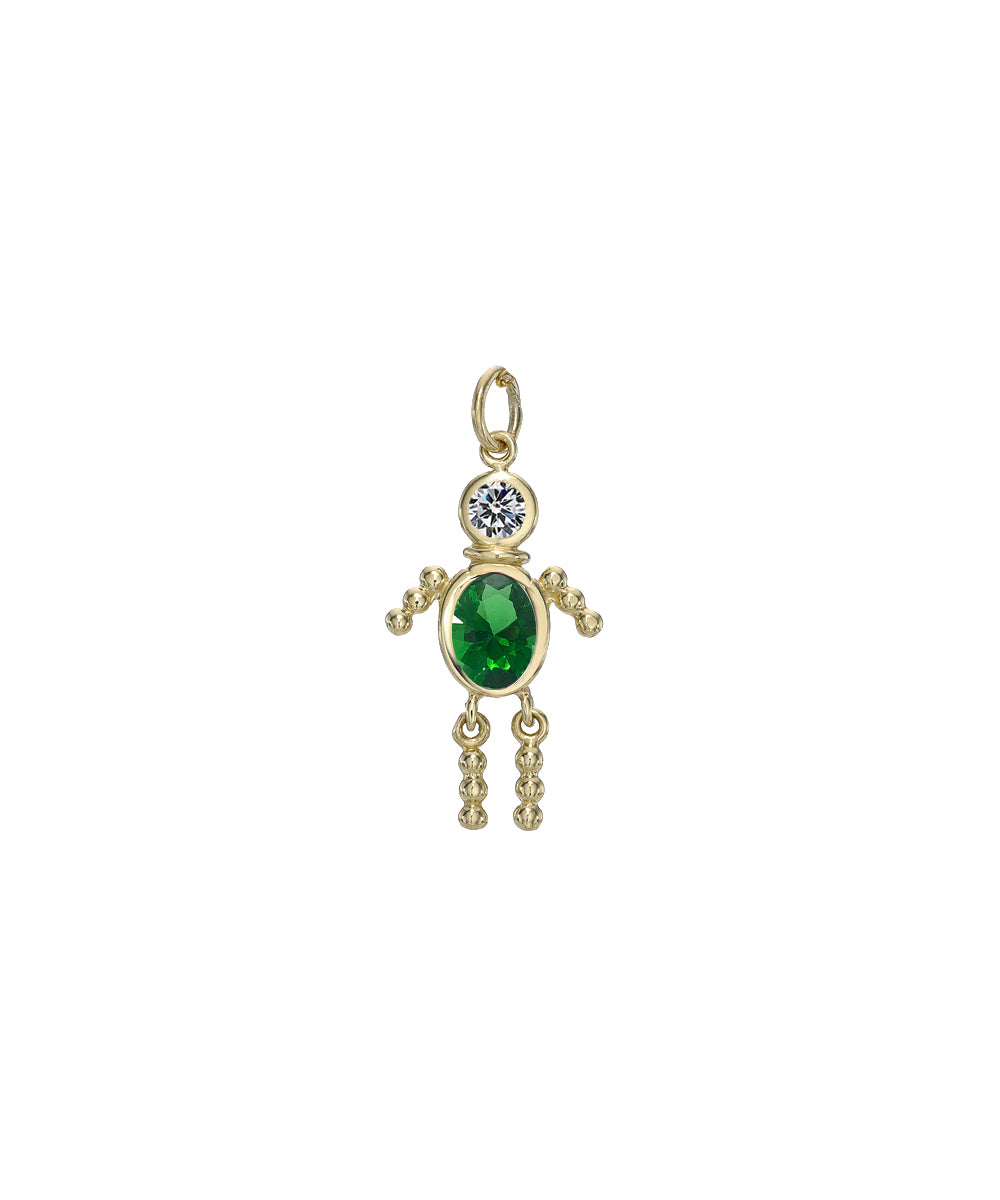14 Karat Gold Boy Birthstone Baby Charm Only