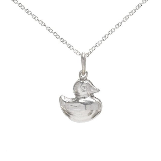 Sterling Silver Baby Duck Pendant Necklace