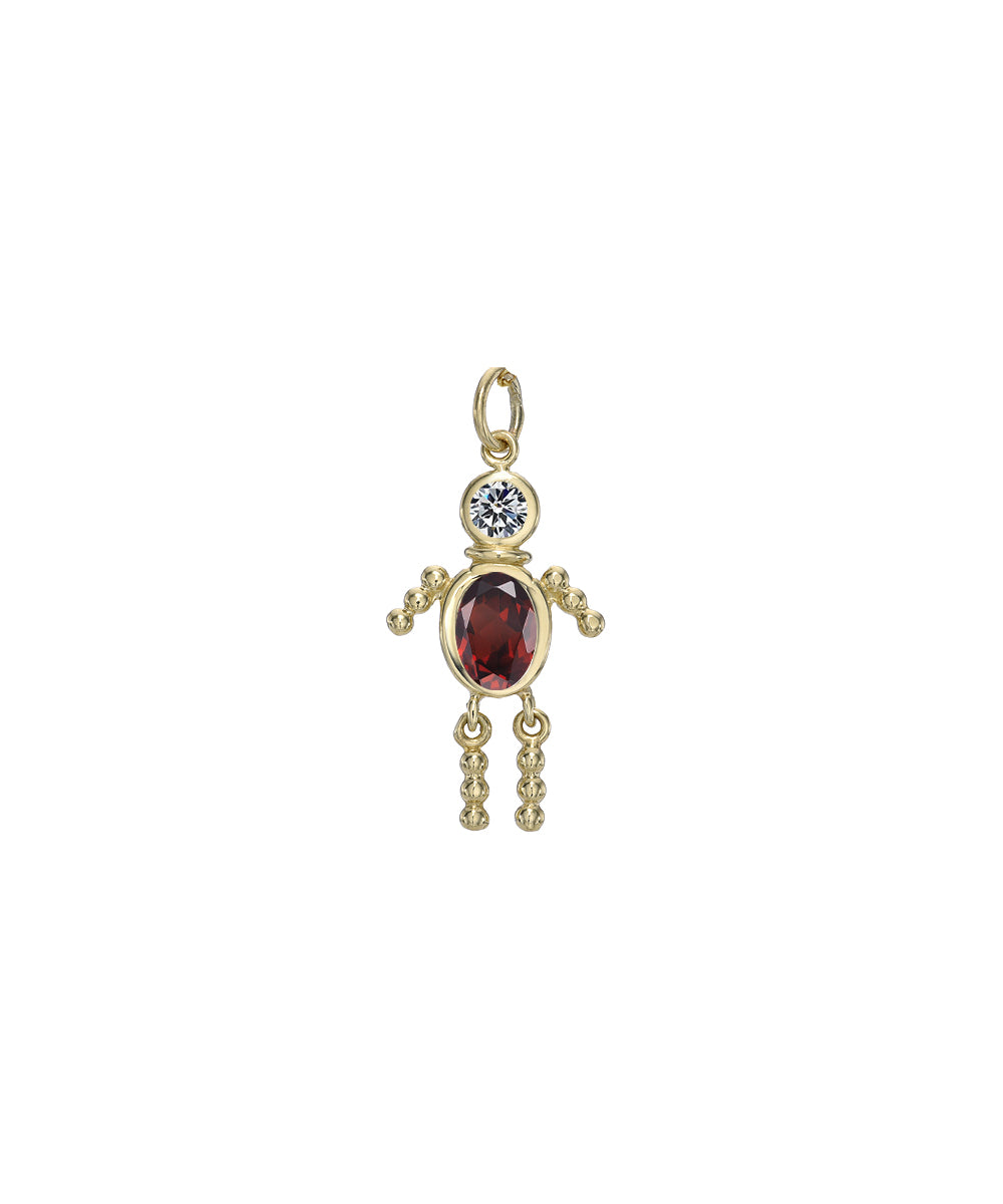 14 Karat Gold Boy Birthstone Baby Charm Only