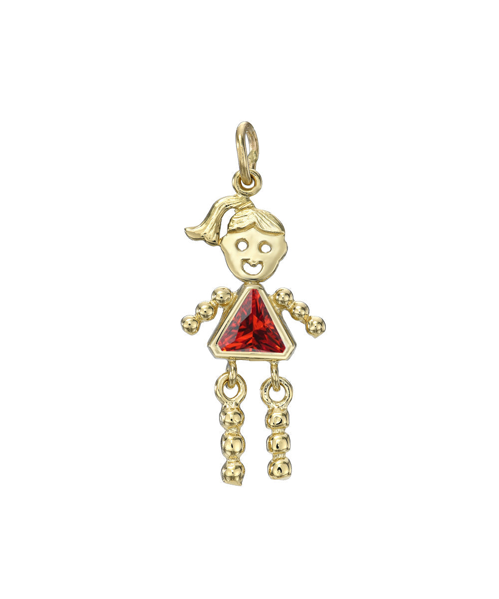 14 Karat Gold Girl Birthstone Baby Charm