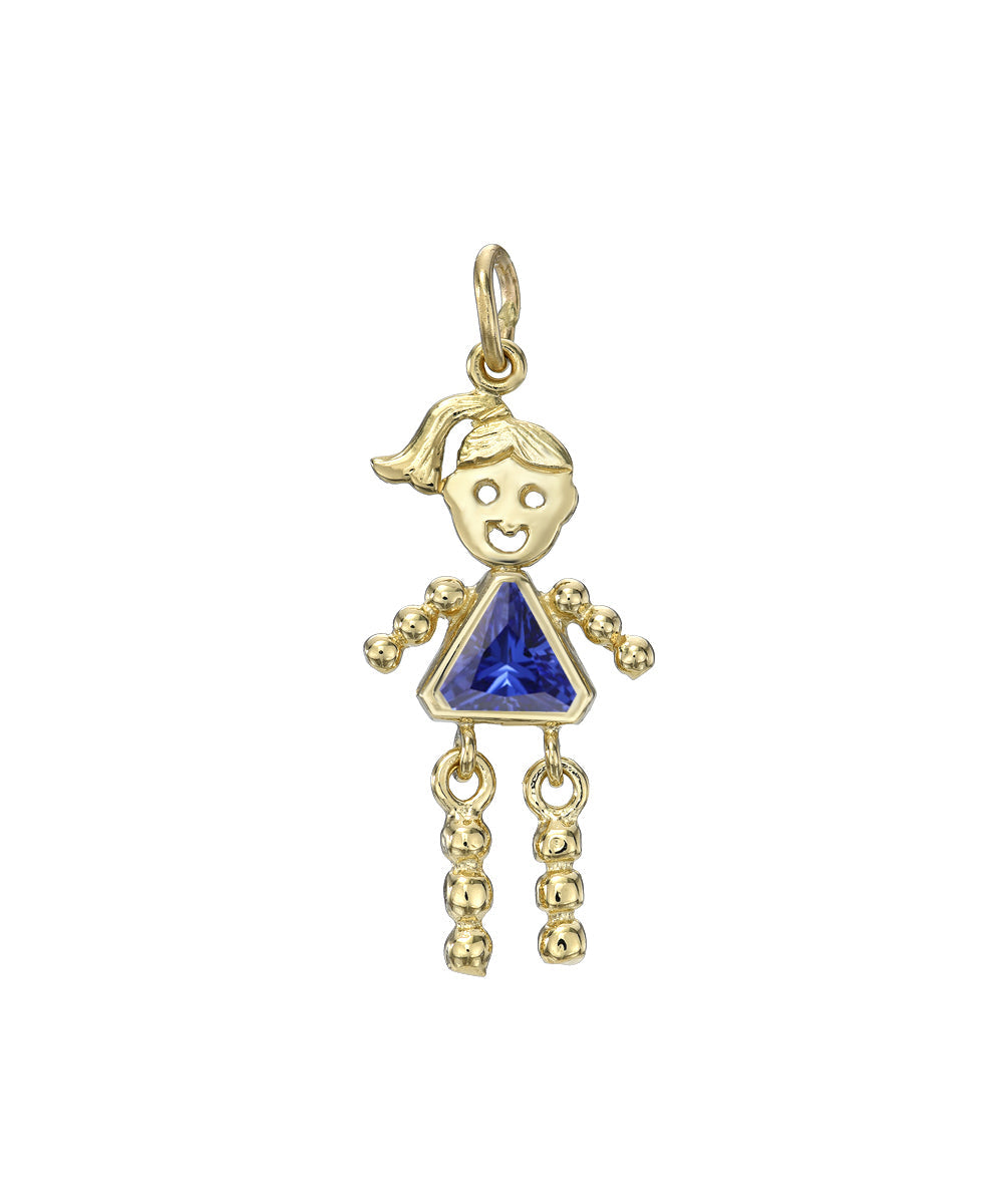 14 Karat Gold Girl Birthstone Baby Charm Only