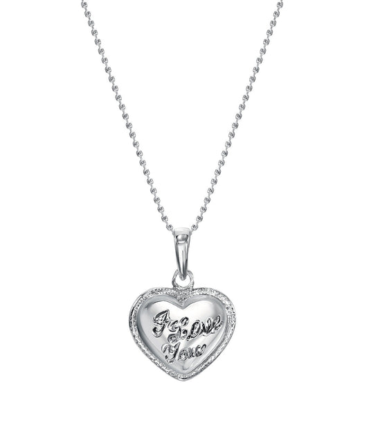 Sterling Silver Puff Heart Pendant Necklace
