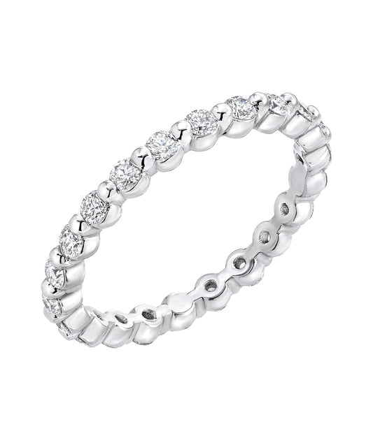 14KT Gold Round Lab Grown Diamond Shared Prong Eternity Ring